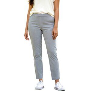 Liz Claiborne NWT 16 April B&W Micro Stripe Flat Front Pull On Skinny Capri Pant